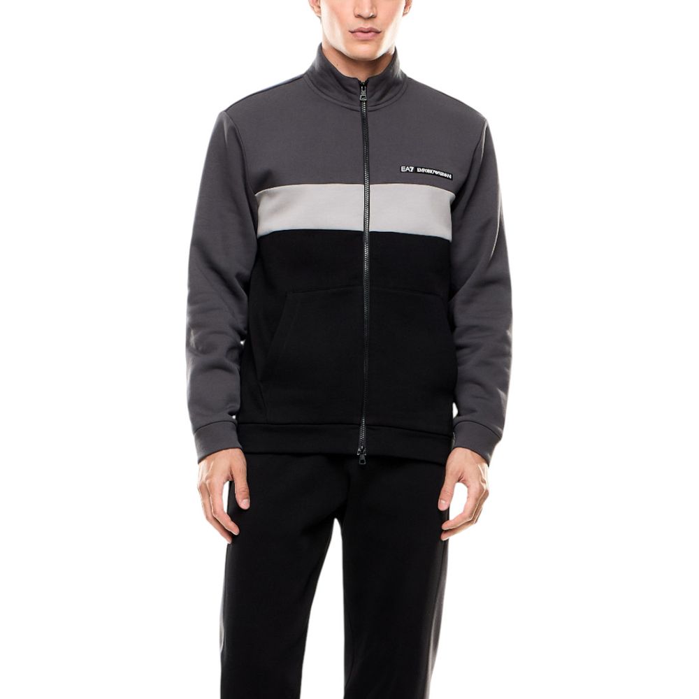 بدلة رياضية قطنية سوداء من EA7 Emporio Armani