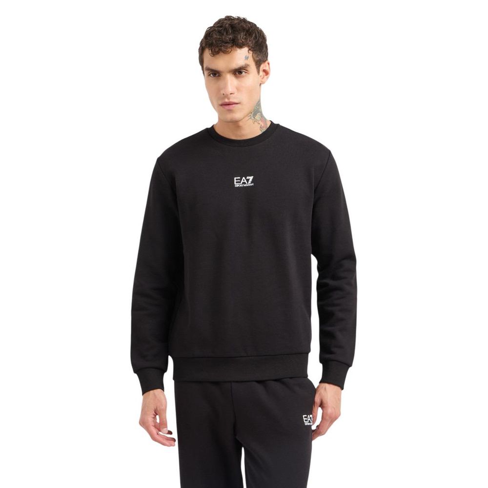 EA7 Emporio Armani Black Cotton Sweatshirt