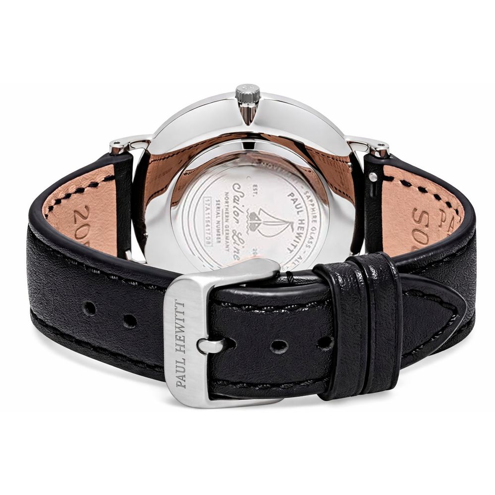 PAUL HEWITT Black Leather Dress Watch