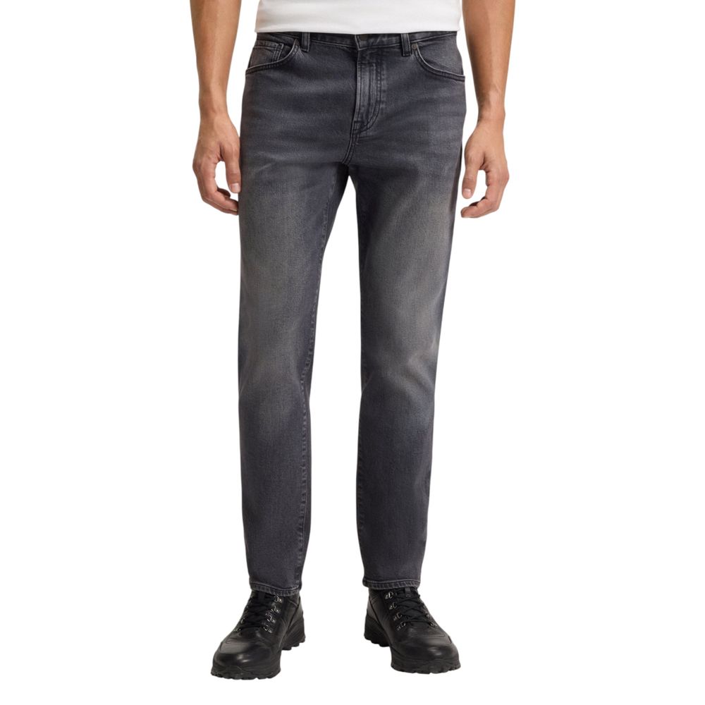 Hugo Boss Gray Cotton Relaxed Fit Jeans
