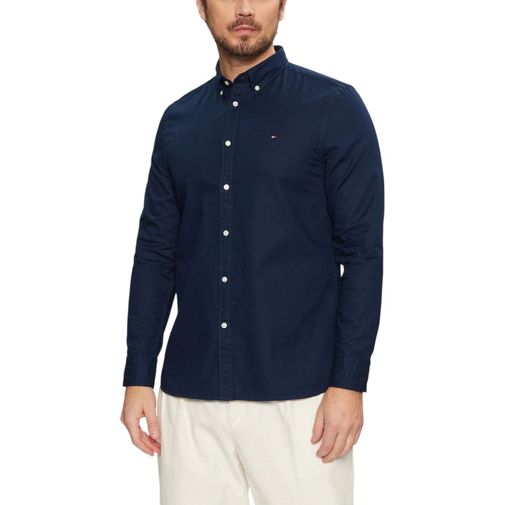Tommy Hilfiger Blue Recycled Cotton Dress Shirt