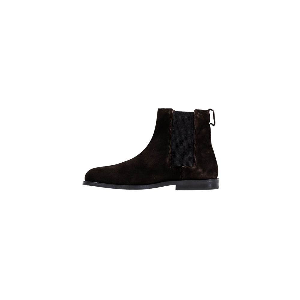 Calvin Klein Brown Suede Leather Chelsea Boots