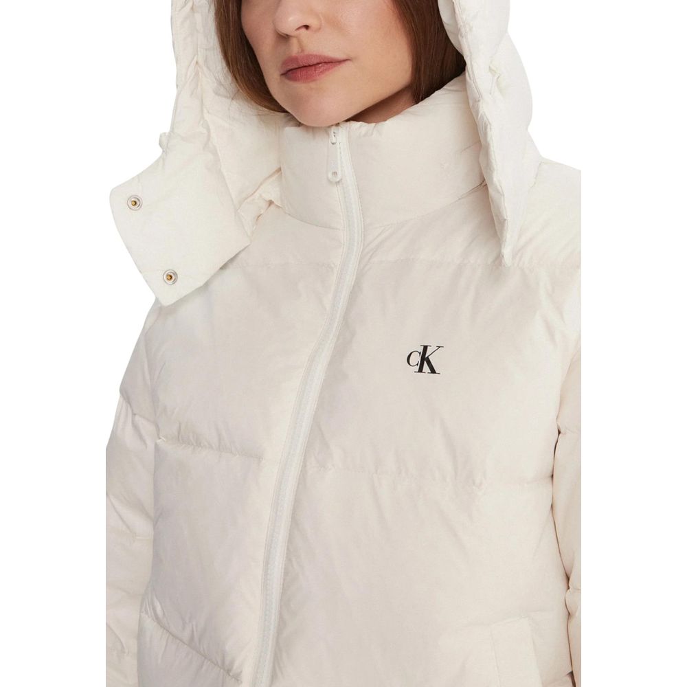 Calvin Klein Jeans Cream Polyamide Coat