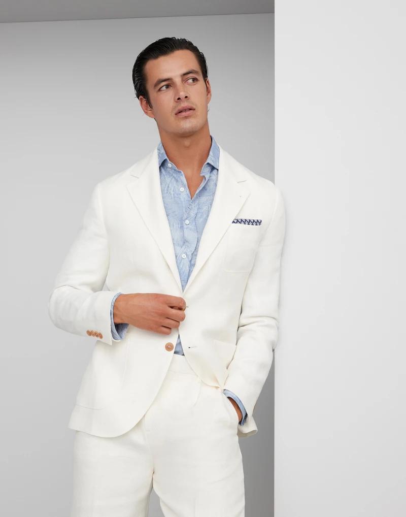 Brunello Cucinelli White Linen Blazer