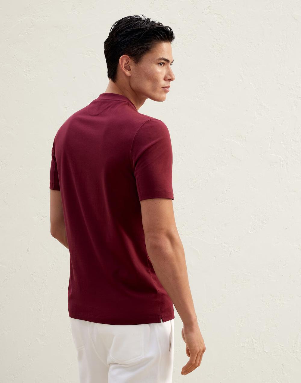 Brunello Cucinelli Burgundy Cotton T-Shirt