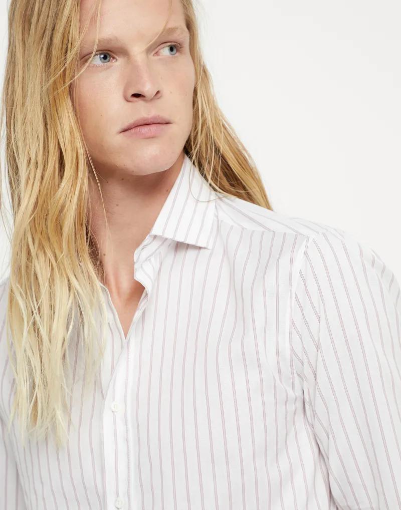Brunello Cucinelli Purple Cotton Shirt