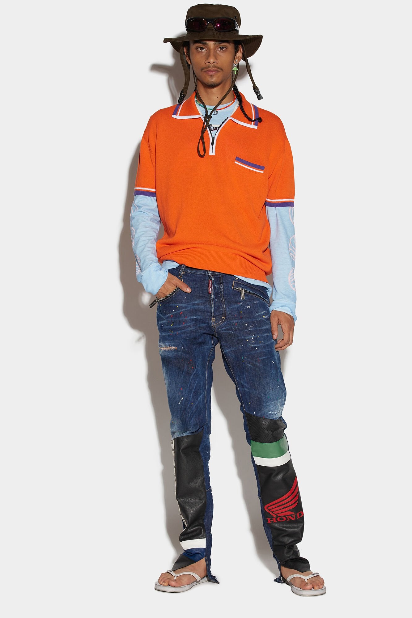 Dsquared² Blue Fibres Straight-Leg Jeans