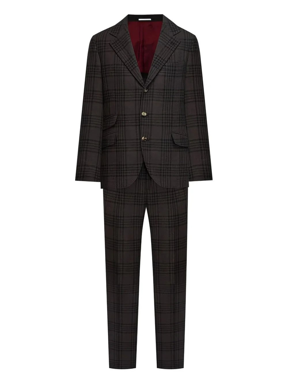 Brunello Cucinelli Brown Wool Two-Piece Suit