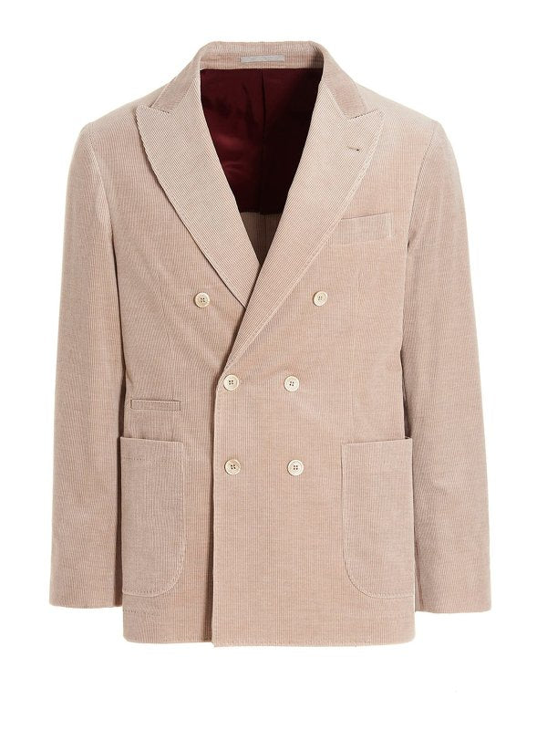 Brunello Cucinelli Beige Cotton Blazer