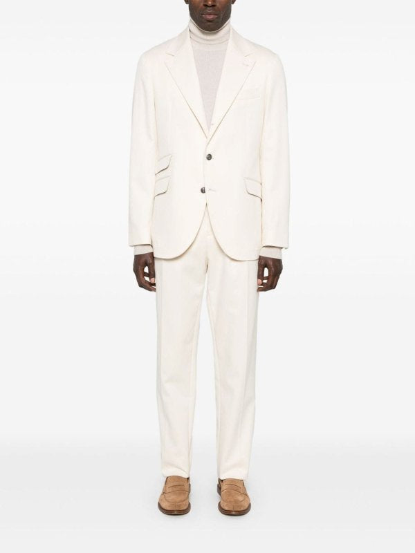 Brunello Cucinelli Beige Cotton Two-Piece Suit