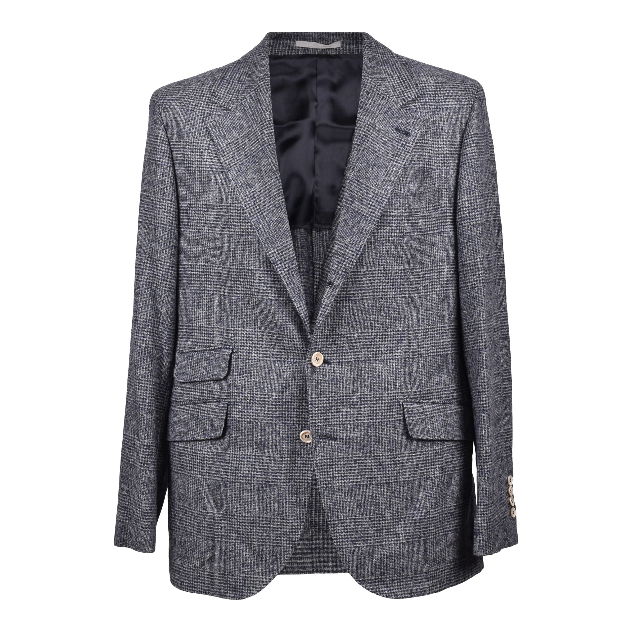 Brunello Cucinelli Blue Leather Blazer