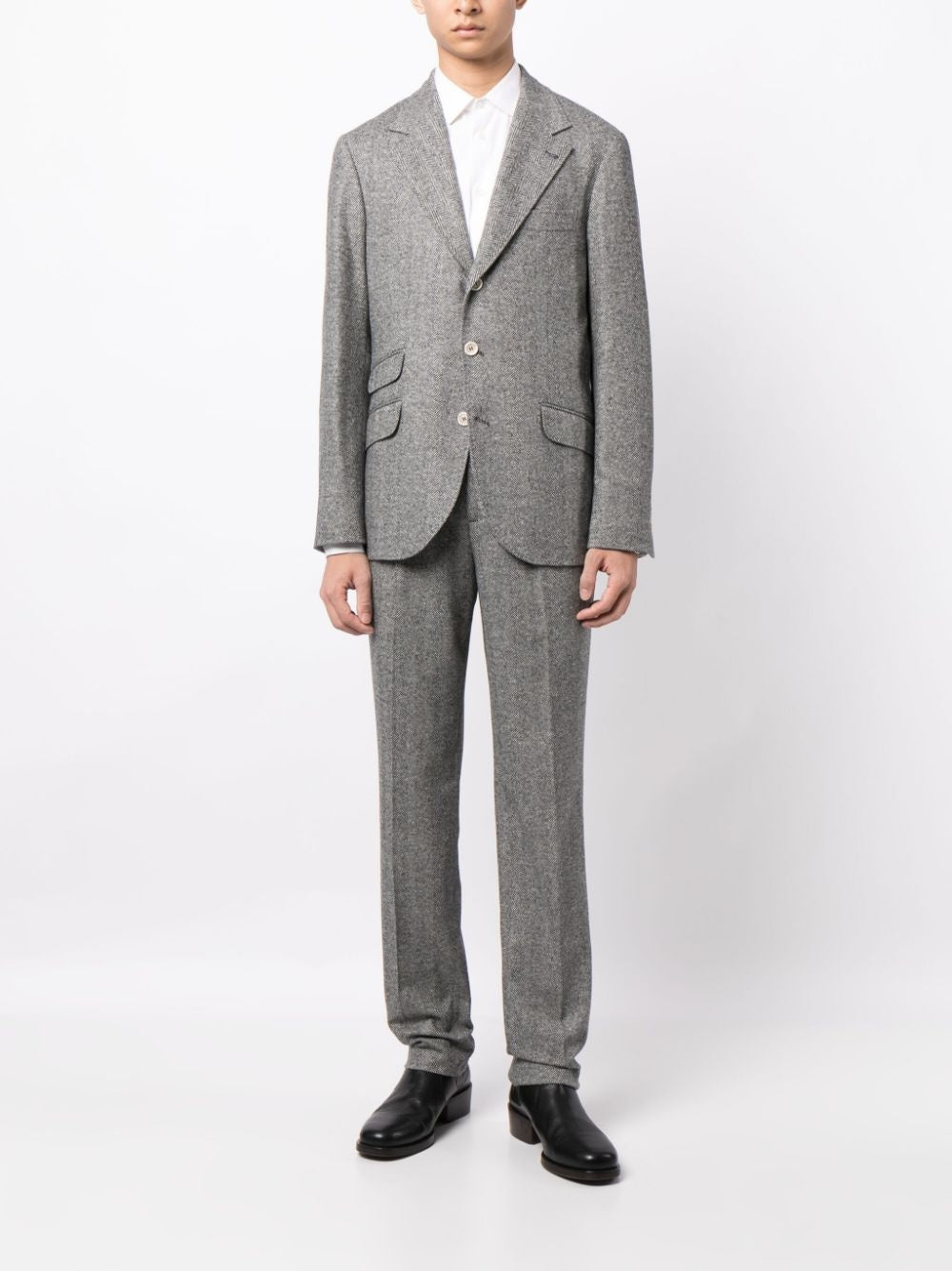 Brunello Cucinelli Gray Wool Two-Piece Suit