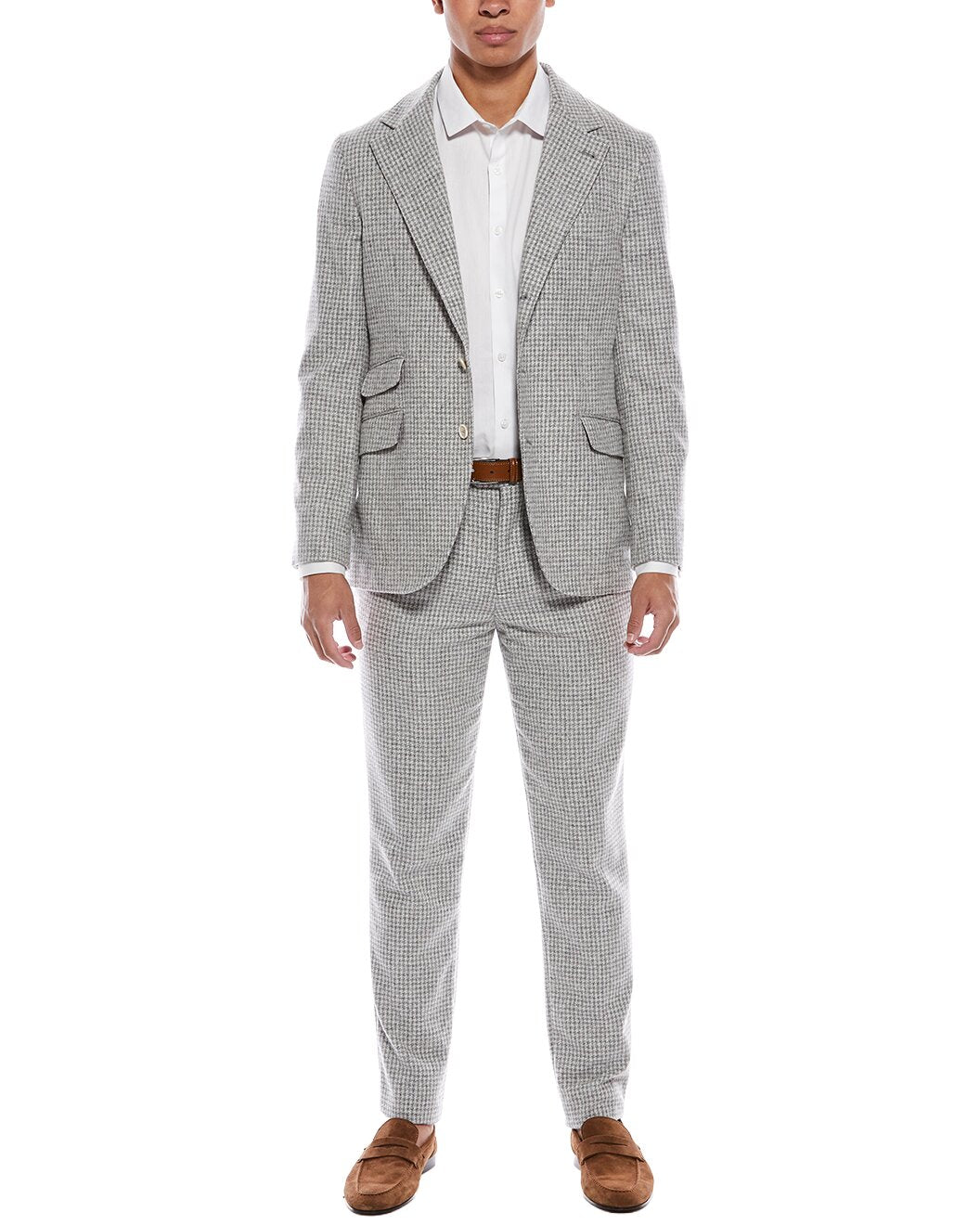 Brunello Cucinelli Pearl Leather Two-Piece Suit