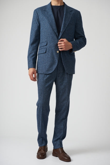 Brunello Cucinelli Blue Silk Two-Piece Suit