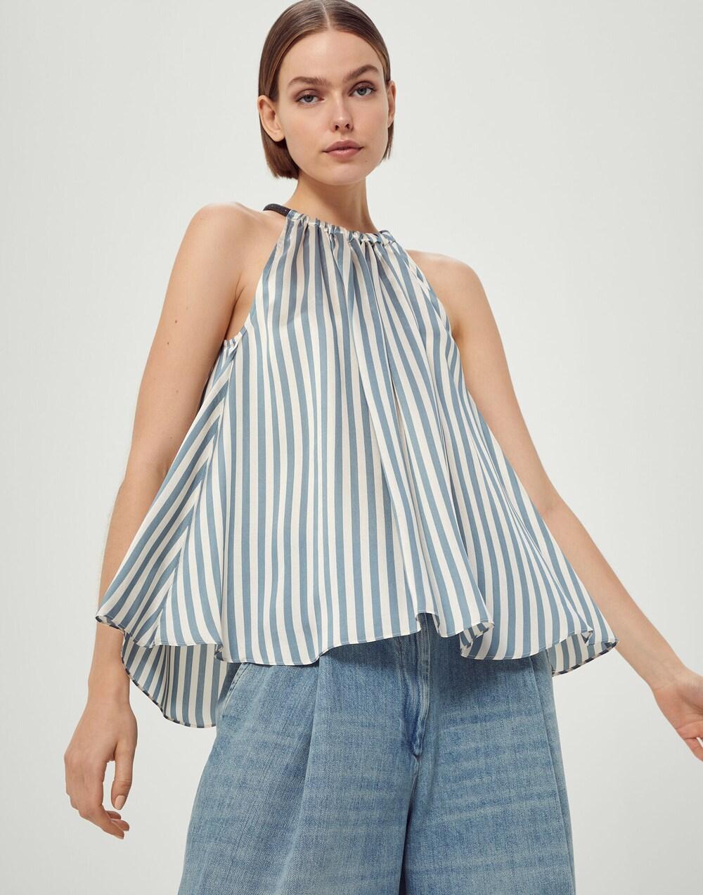 Brunello Cucinelli Blue Viscose T-Shirt