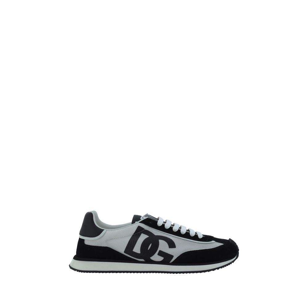 Dolce & Gabbana White Fabric Athletic Sneakers