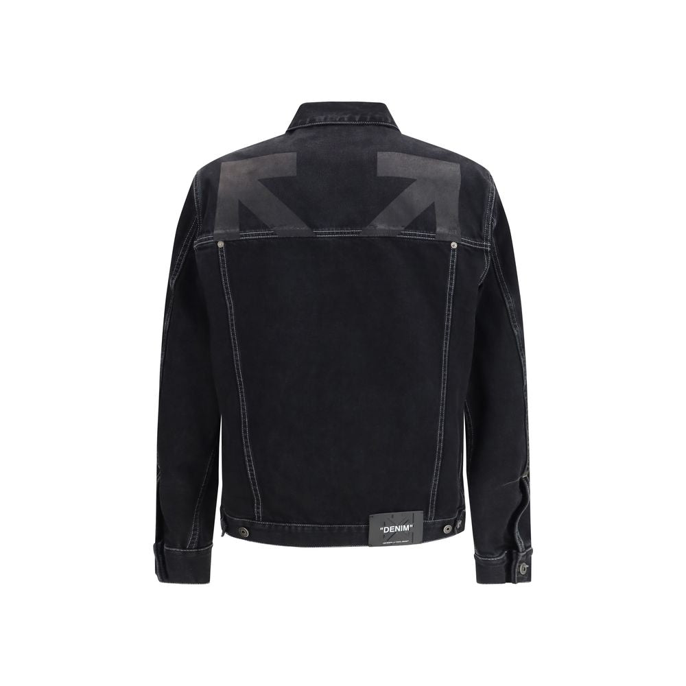 جاكيت جينز قطني أسود من أوف وايت