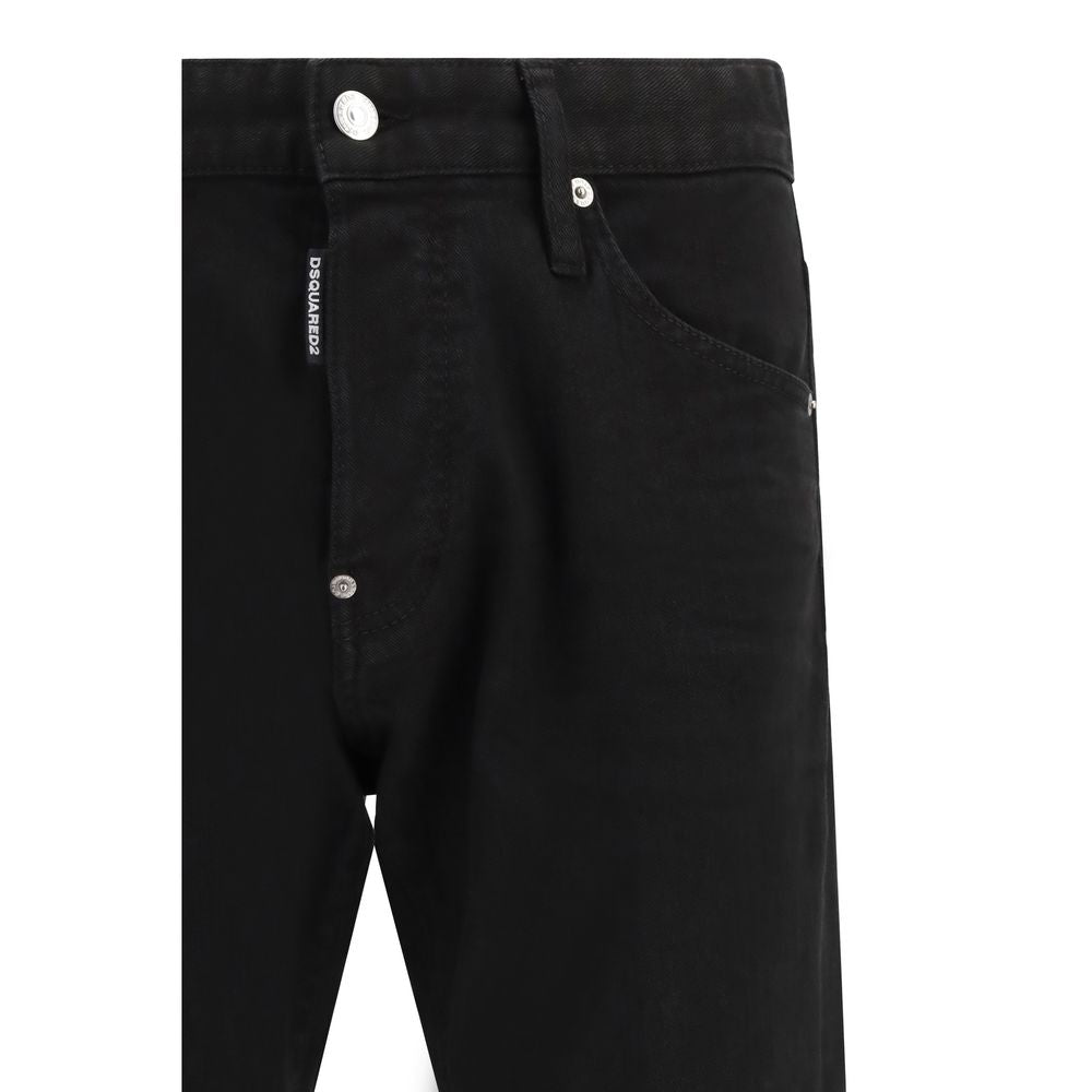 بنطلون جينز ضيق من القطن الأسود من Dsquared²