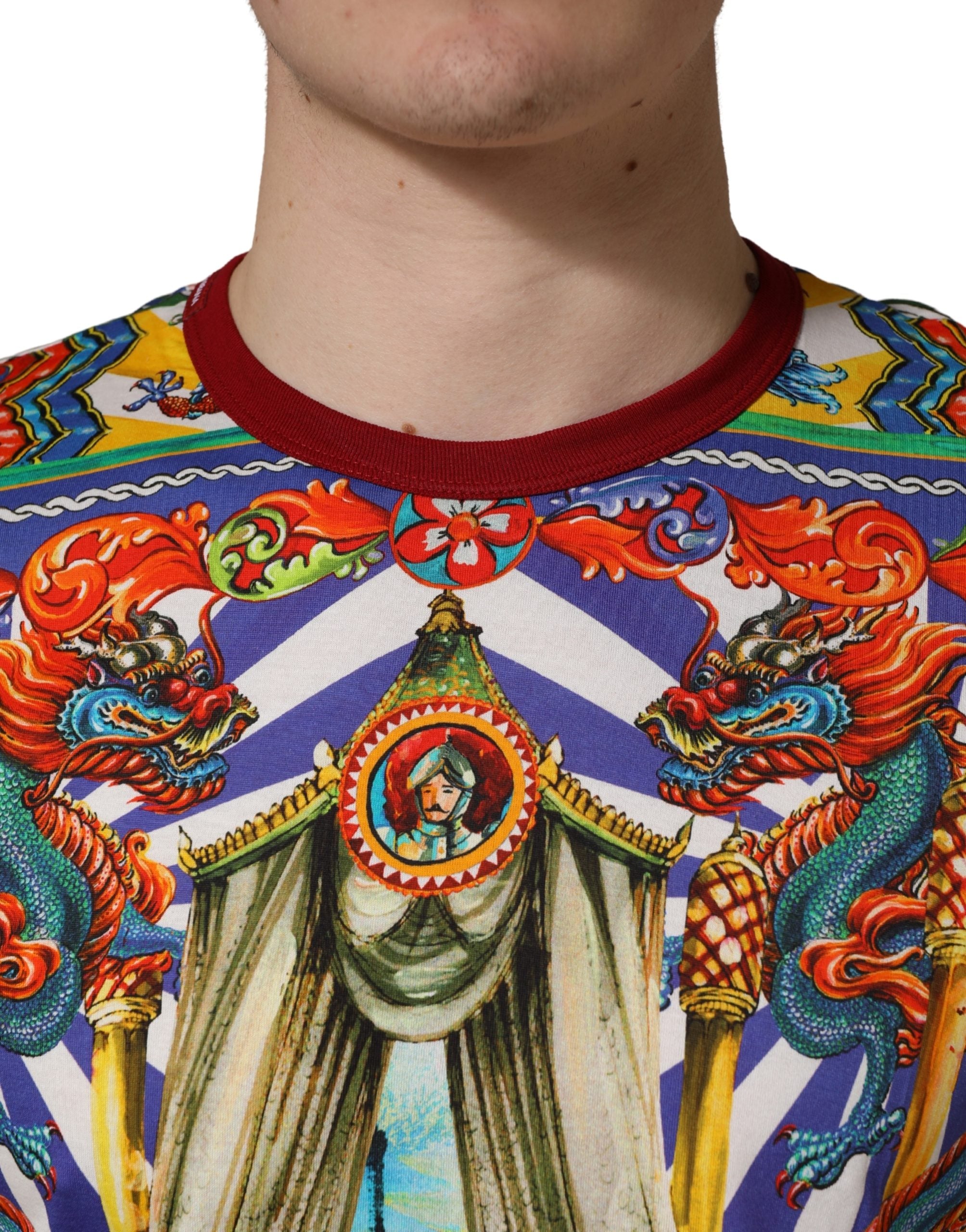 Dolce & Gabbana Multicolor Teatro Dei Pupi Men Long Sleeves T-shirt