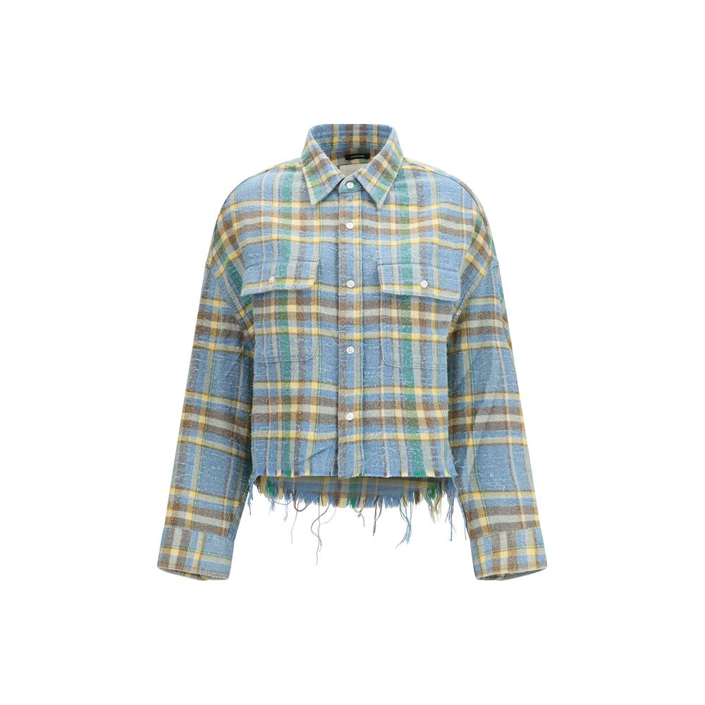 R13 Blue Cotton Pattern Shirt