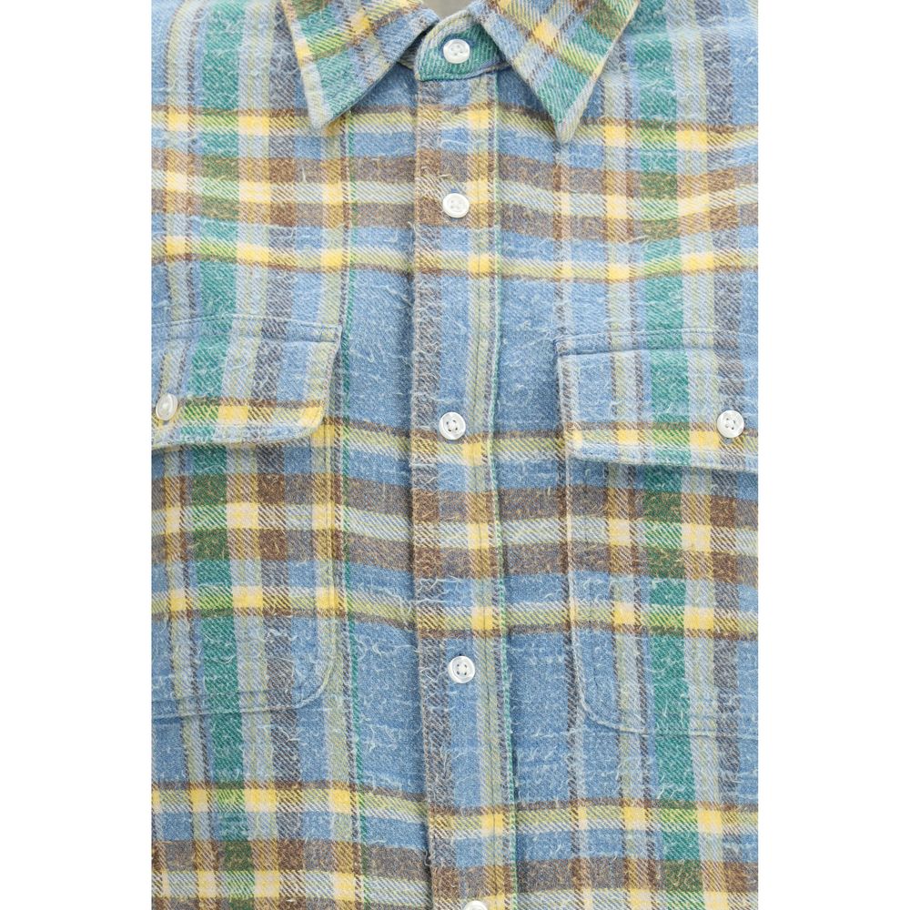 R13 Blue Cotton Pattern Shirt