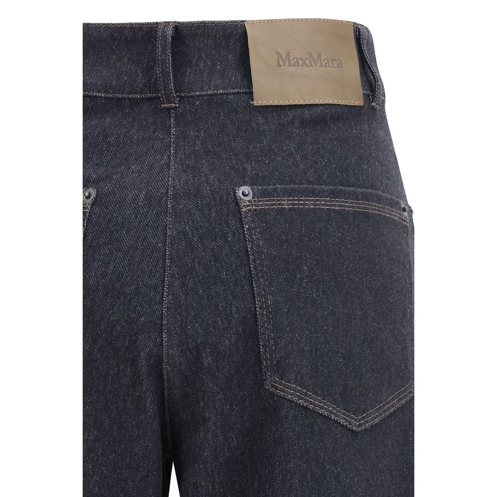 Max Mara Pure Blue Cotton Straight-Leg Jeans