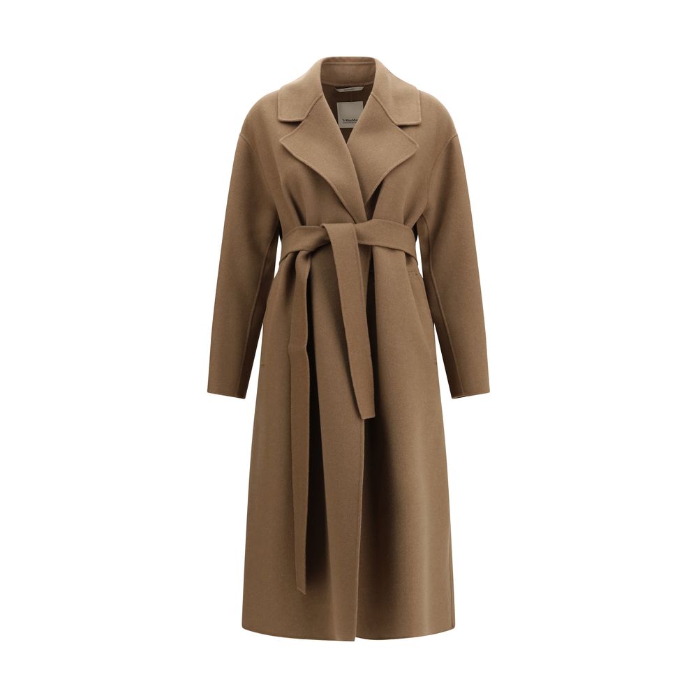 'S Max Mara Beige Fleece Wool Coat