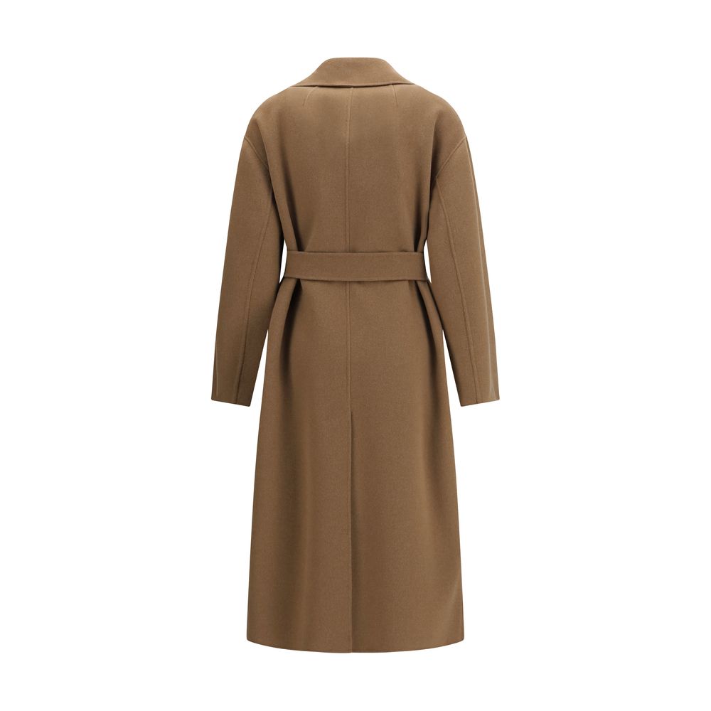 'S Max Mara Beige Fleece Wool Coat