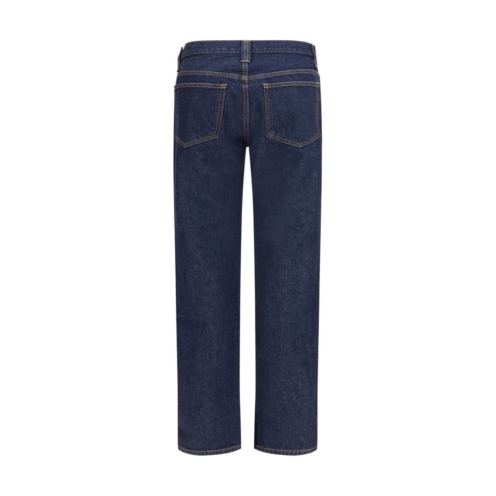 Khaite Blue Cotton Straight-Leg Jeans