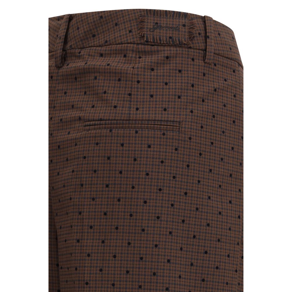 Ganni Brown Elastane Casual Pants