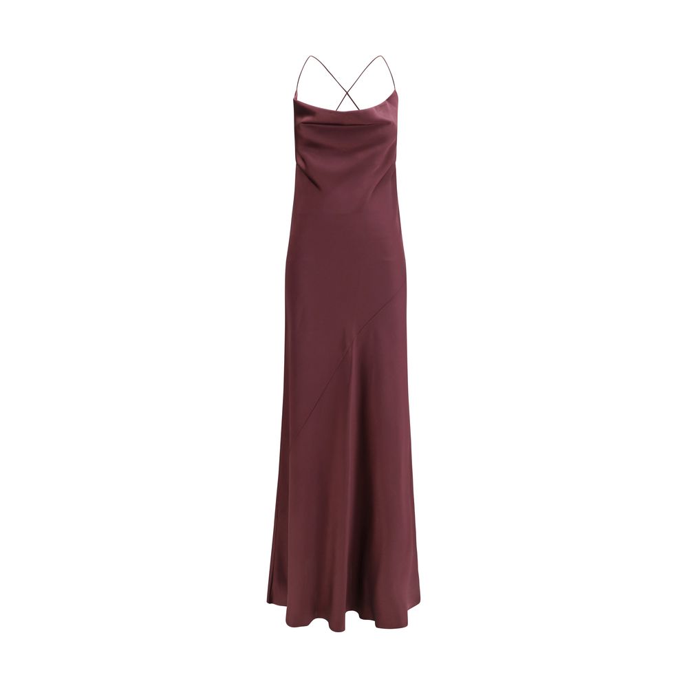 PINKO Bordeaux Marabou Casual Dress