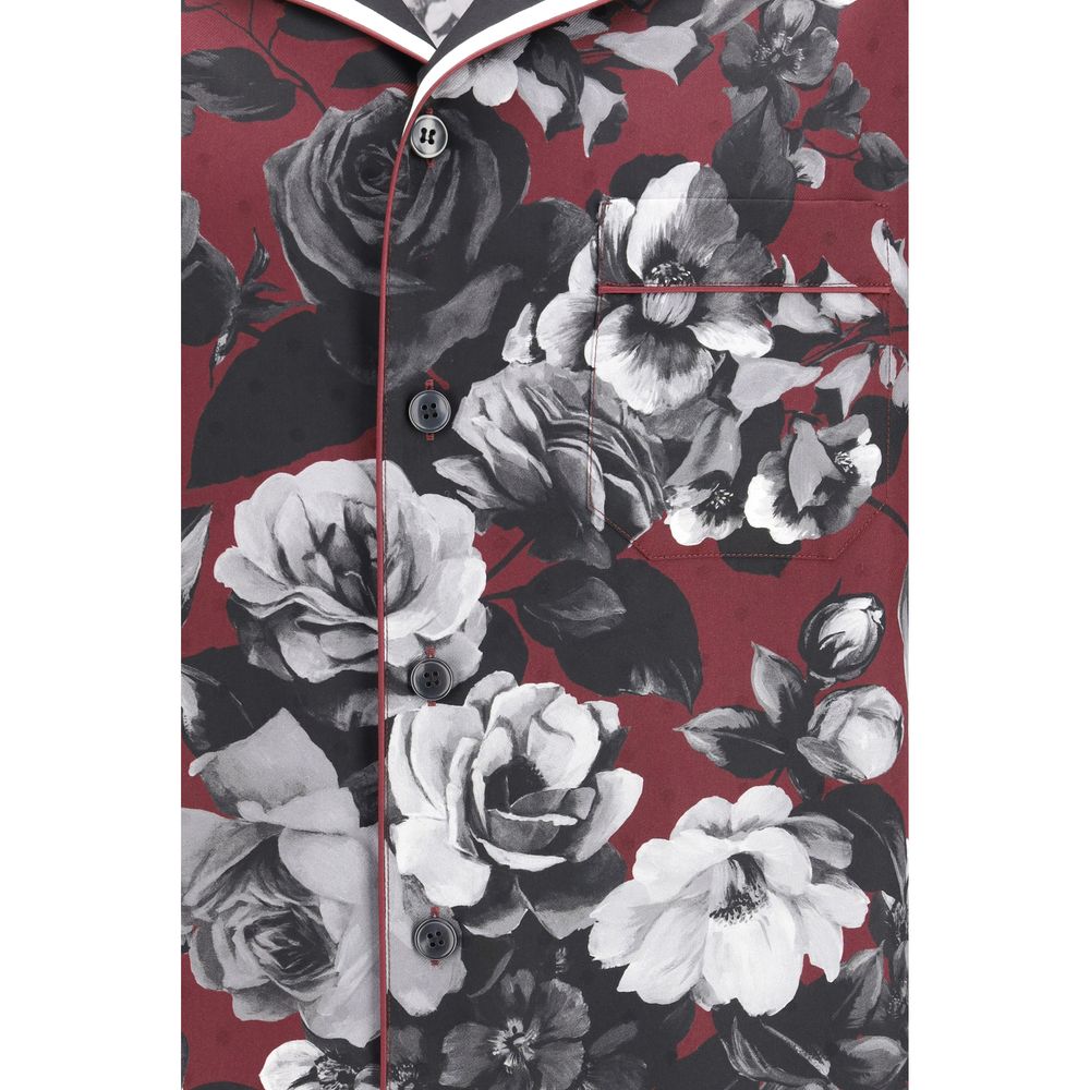 قميص دولتشي آند غابانا متعدد الألوان بنقشة حرير