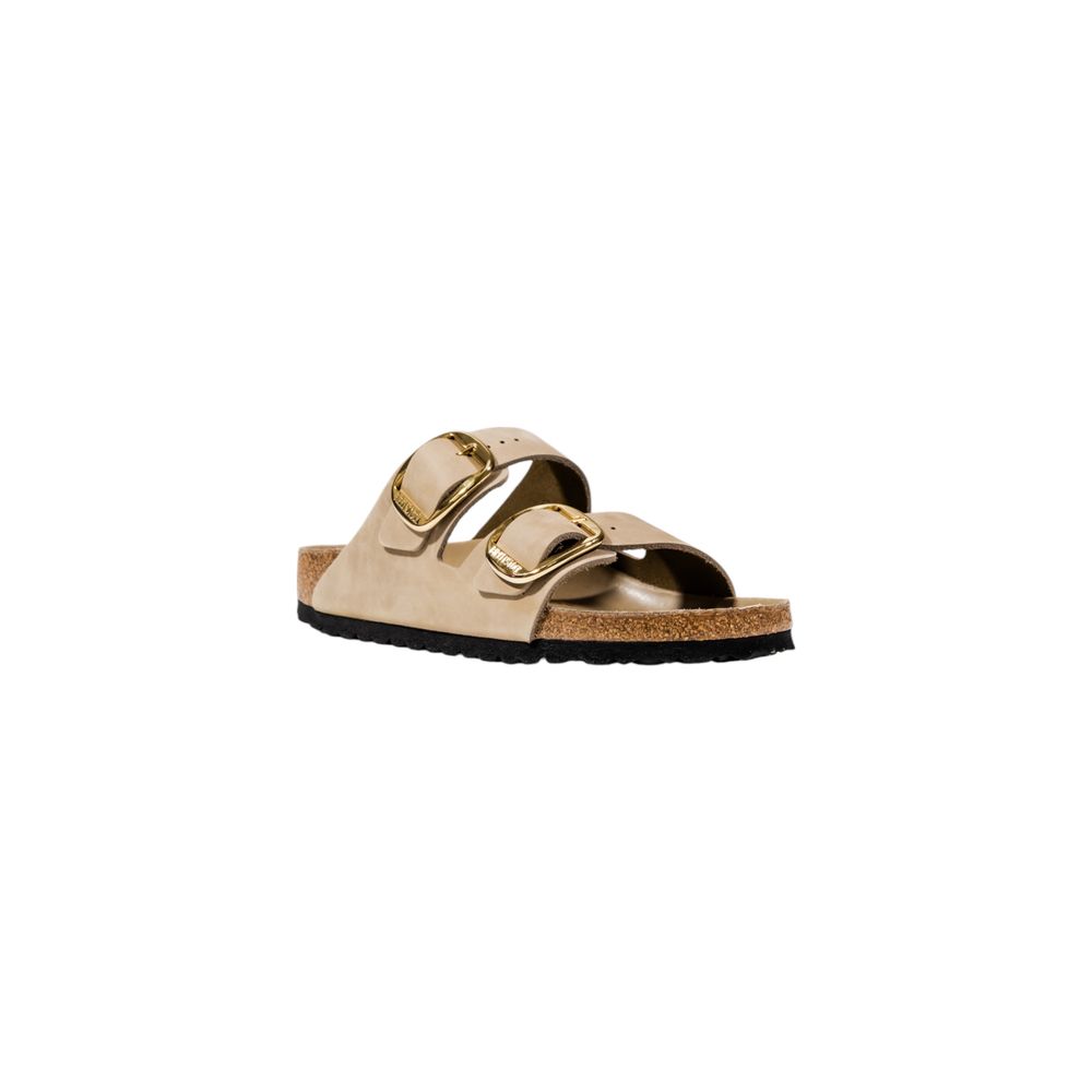 Birkenstock Beige Leather Flat Sandals