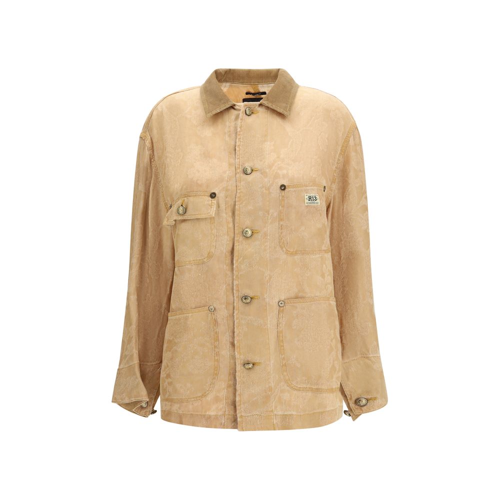 معطف R13 كتان برتقالي