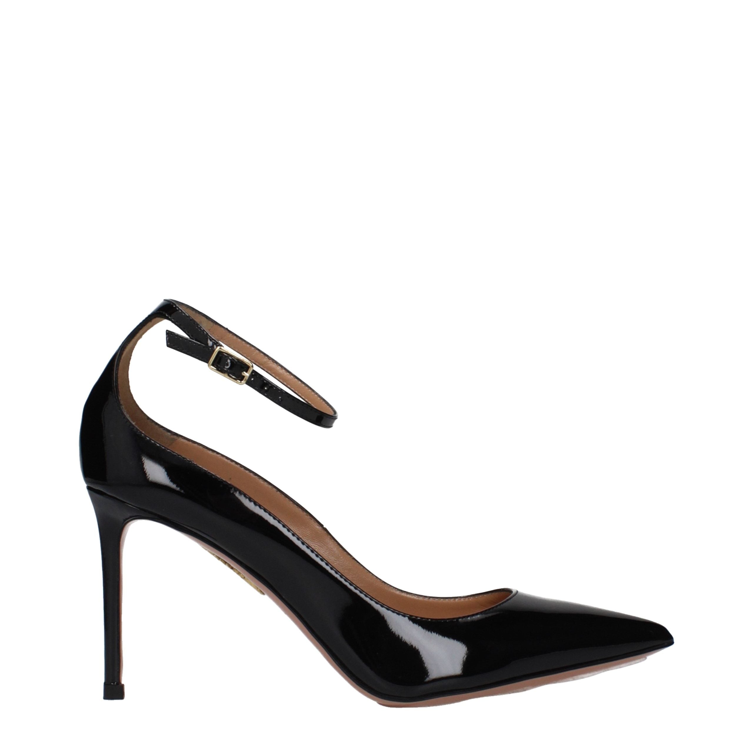 Aquazzura Black Leather High Heel Pumps