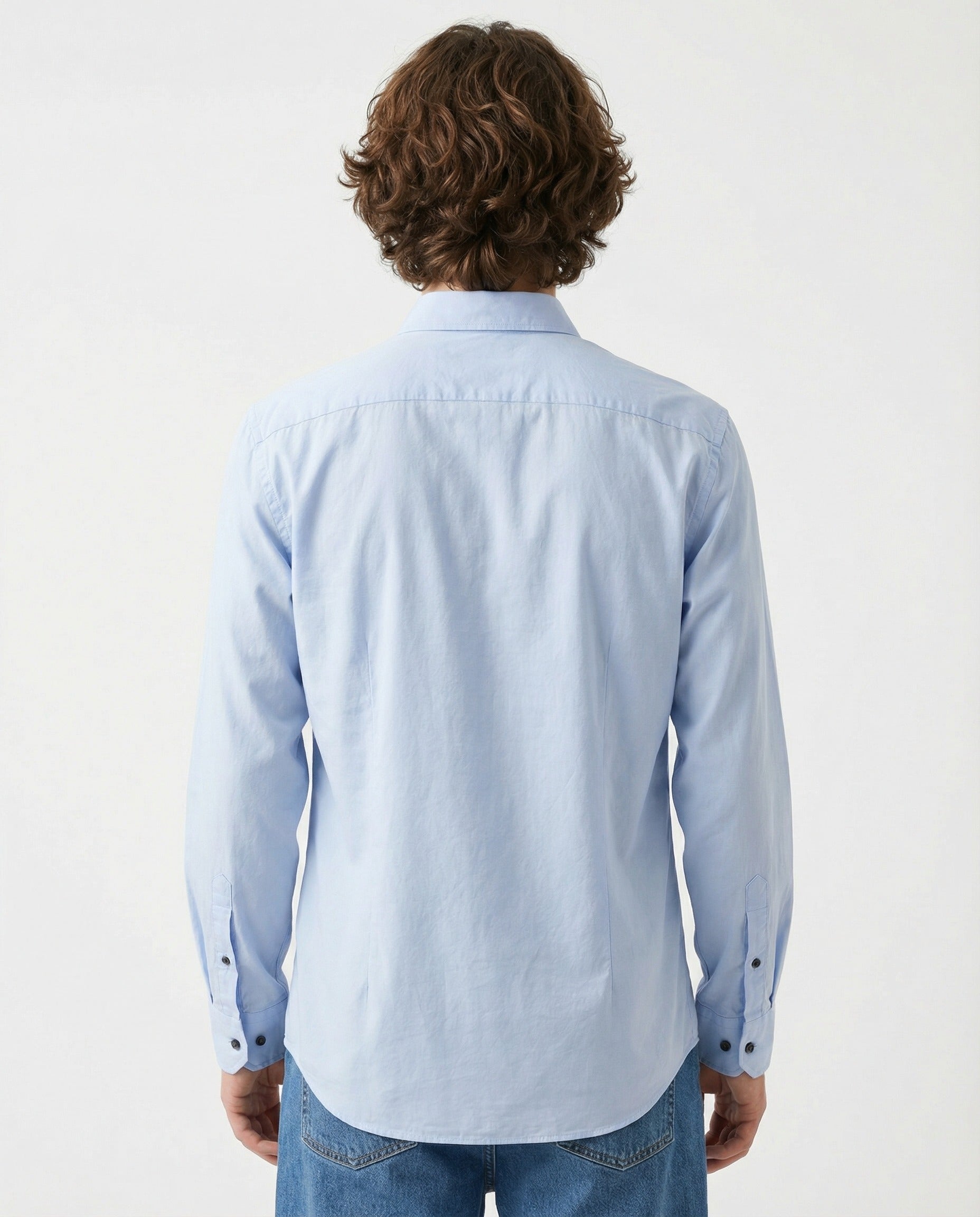 Peserico Blue Cotton Dress Shirt