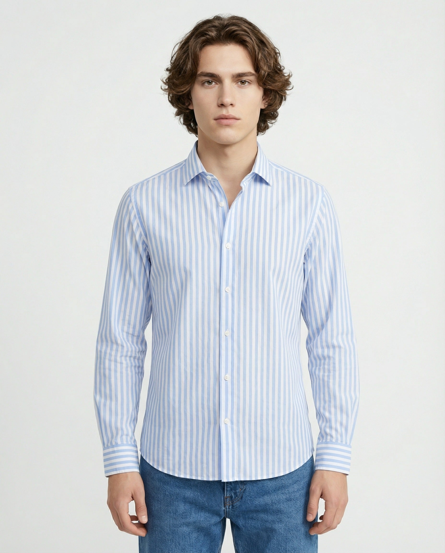 Peserico Blue Cotton Shirt