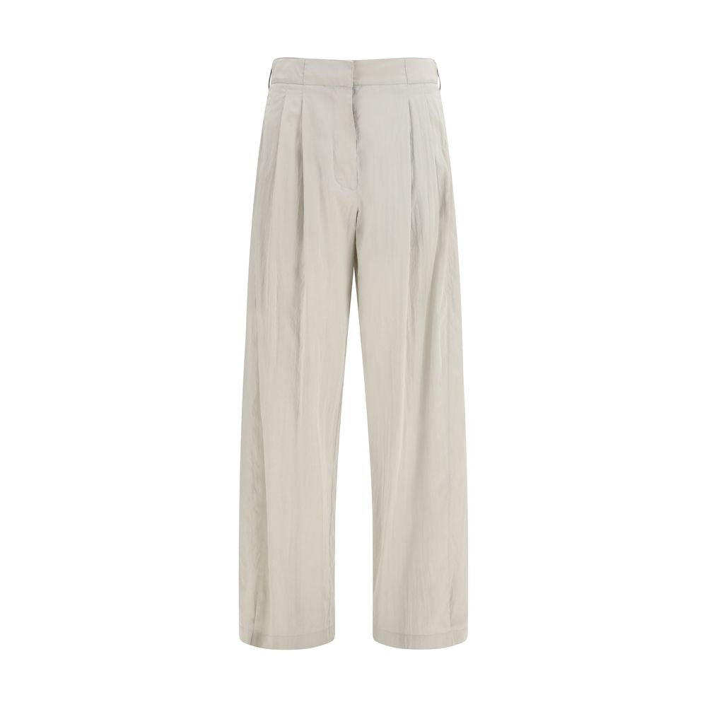 The Row Gray Silk Casual Pants