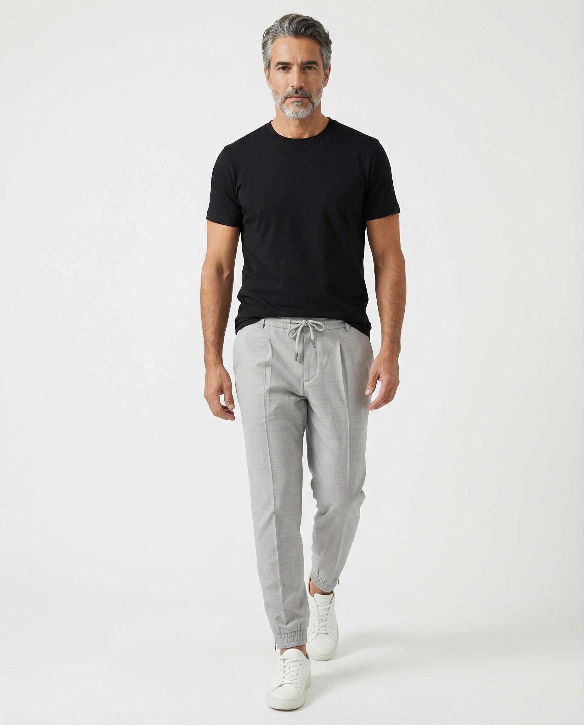 Peserico Gray Linen Casual Pants