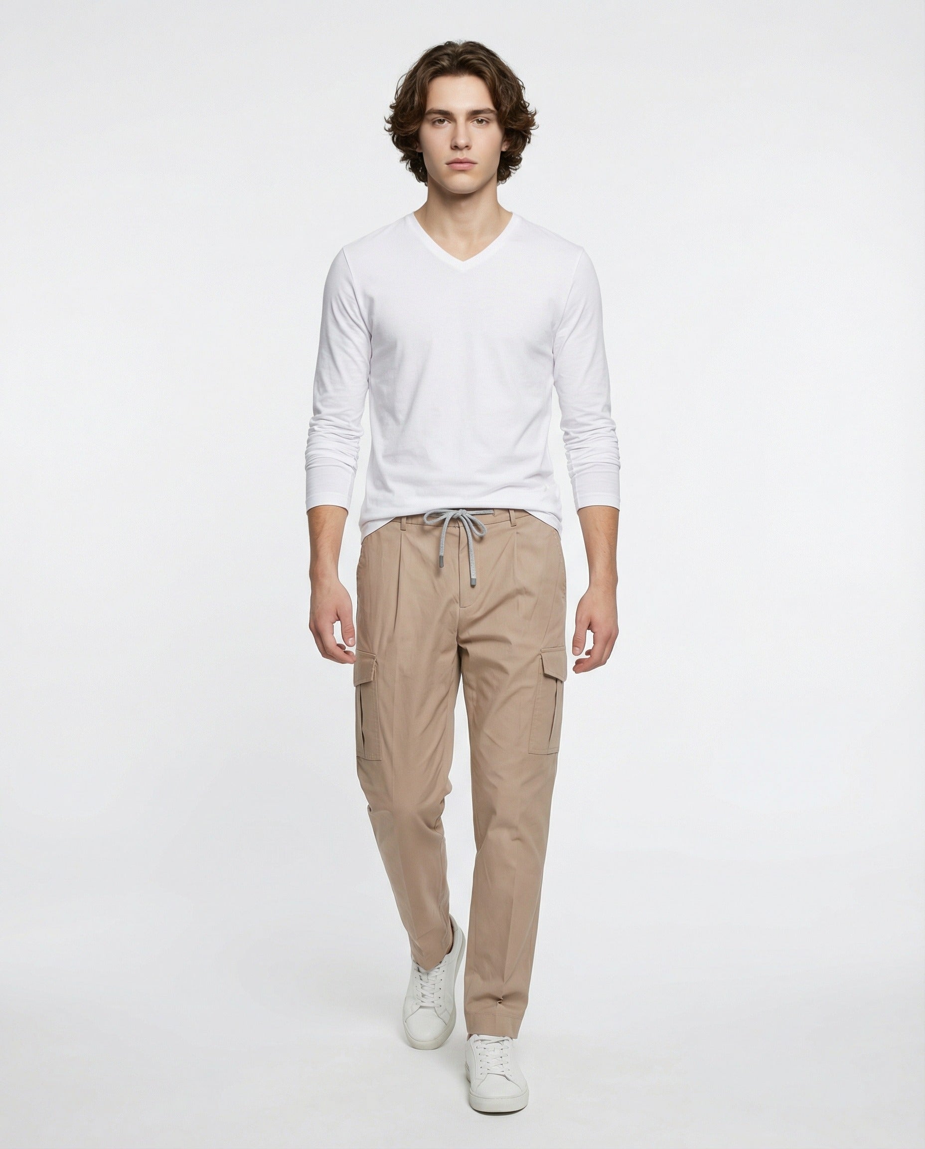 Peserico Beige Cotton Casual Pants