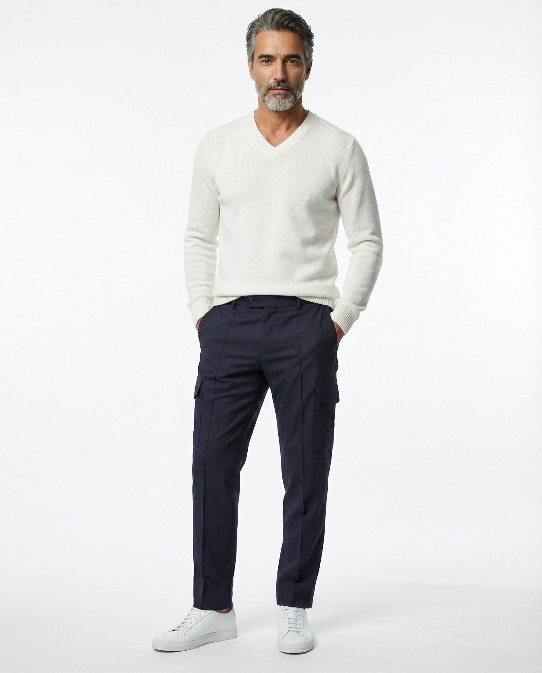 Peserico Navy Blue Polyamide Cargo Pants