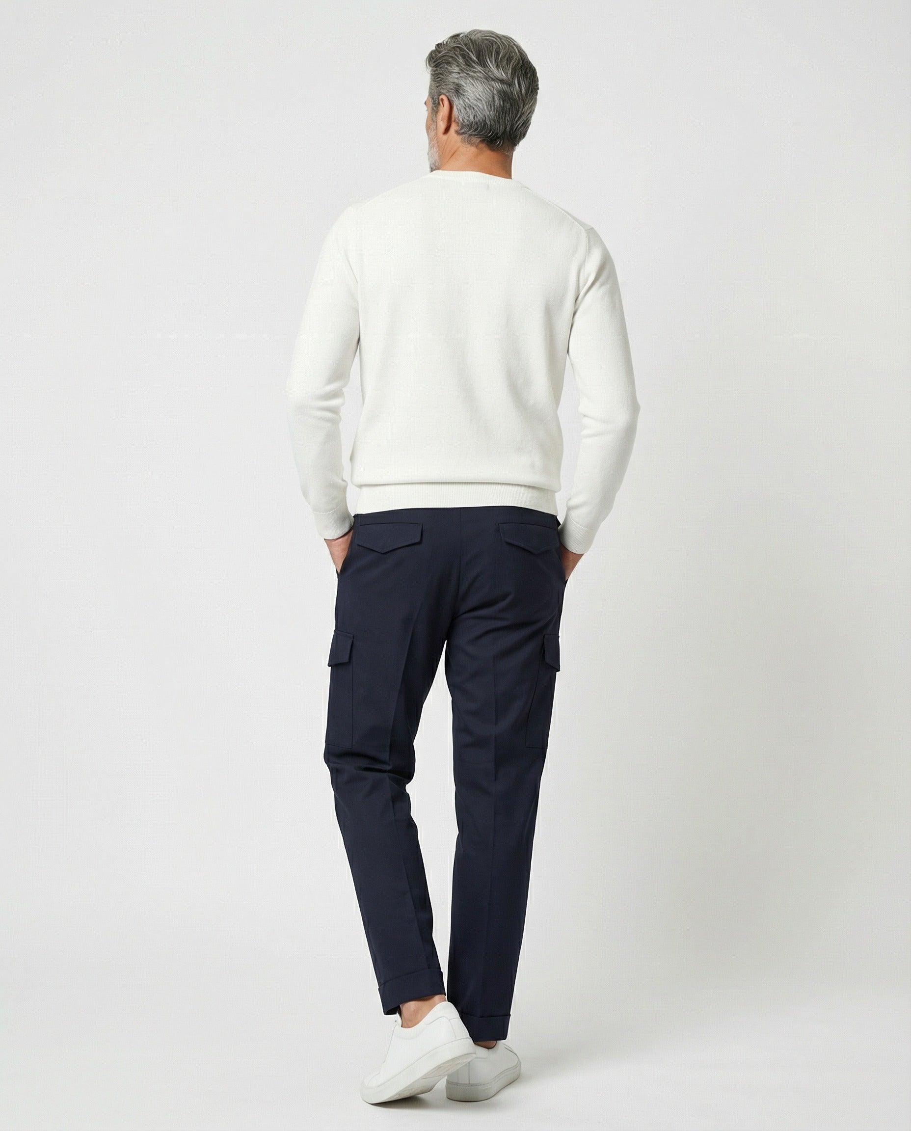 Peserico Navy Blue Polyamide Cargo Pants