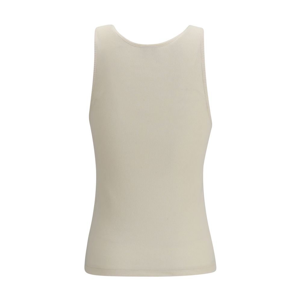 Saint Laurent Beige Cotton Tank Tops