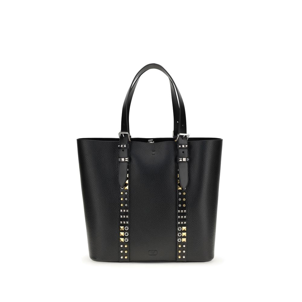 Valentino Garavani Black Calf Leather Bos Taurus Shoulder Bag