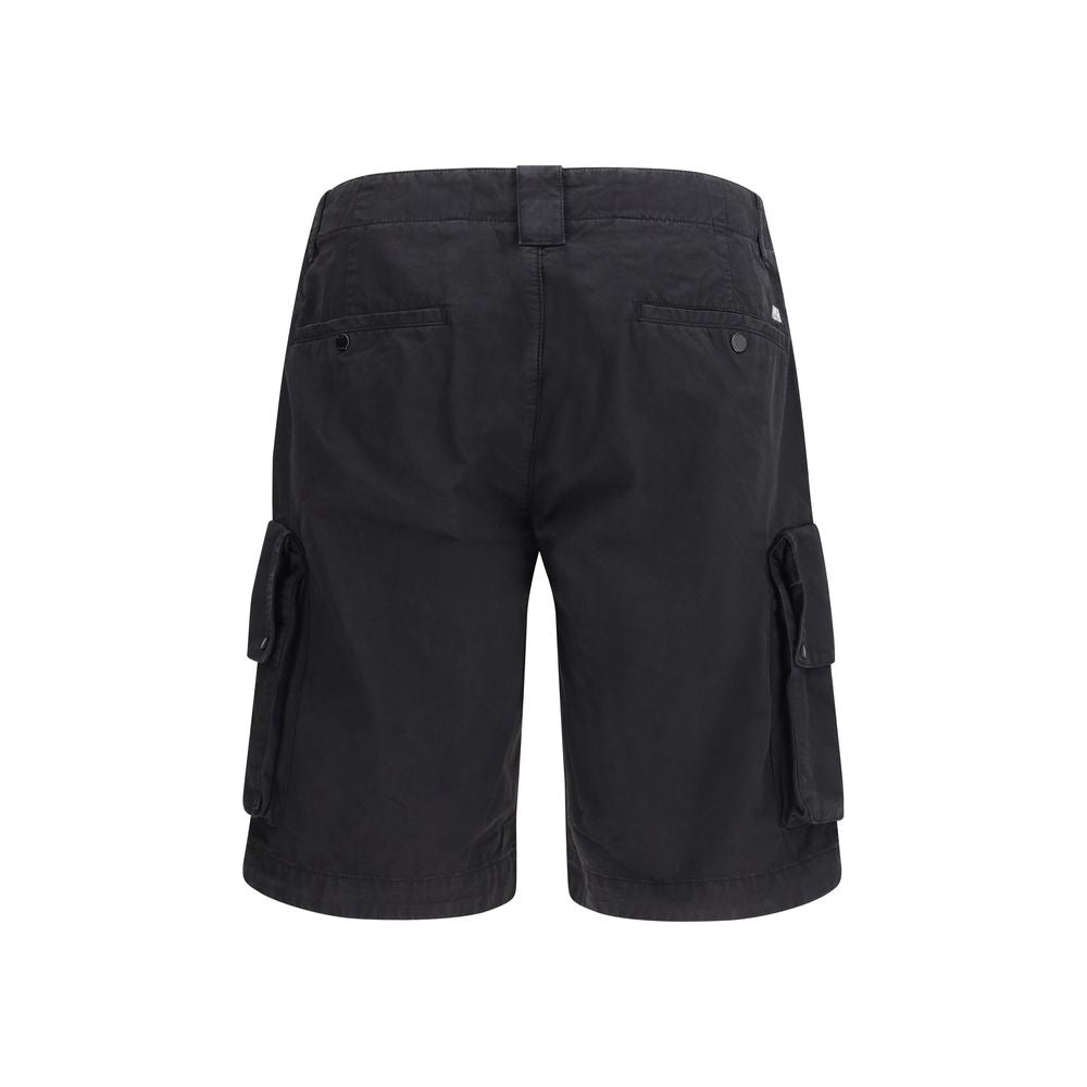 C.P. Company Black Cotton Bermuda Shorts