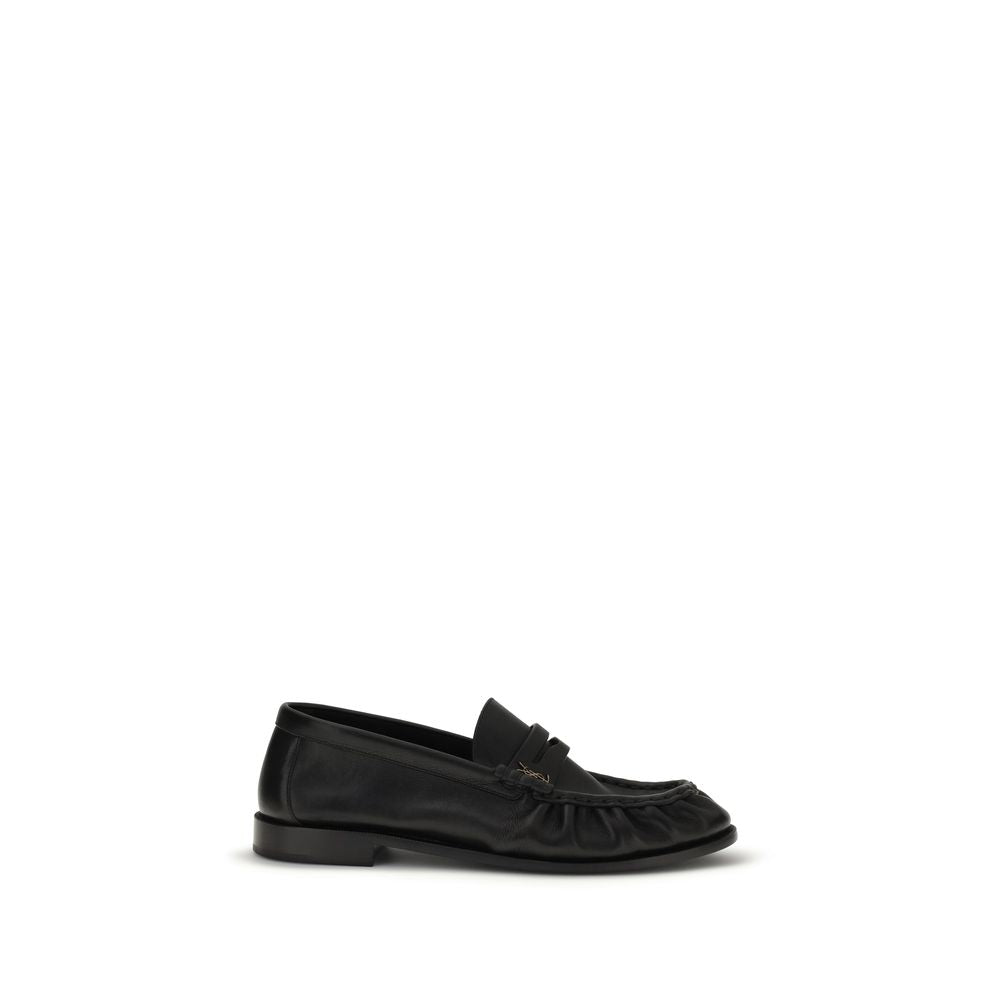 Saint Laurent Black Calf Leather Bos Taurus Slip-On Loafers