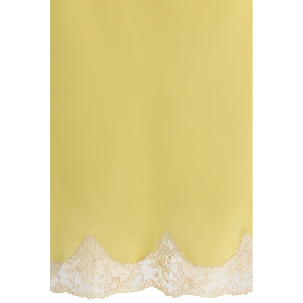 Saint Laurent Bicolor Silk Midi Skirt