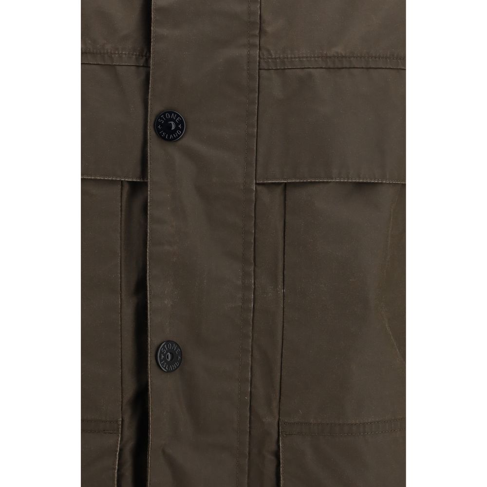 Stone Island Brown Polyester Coat