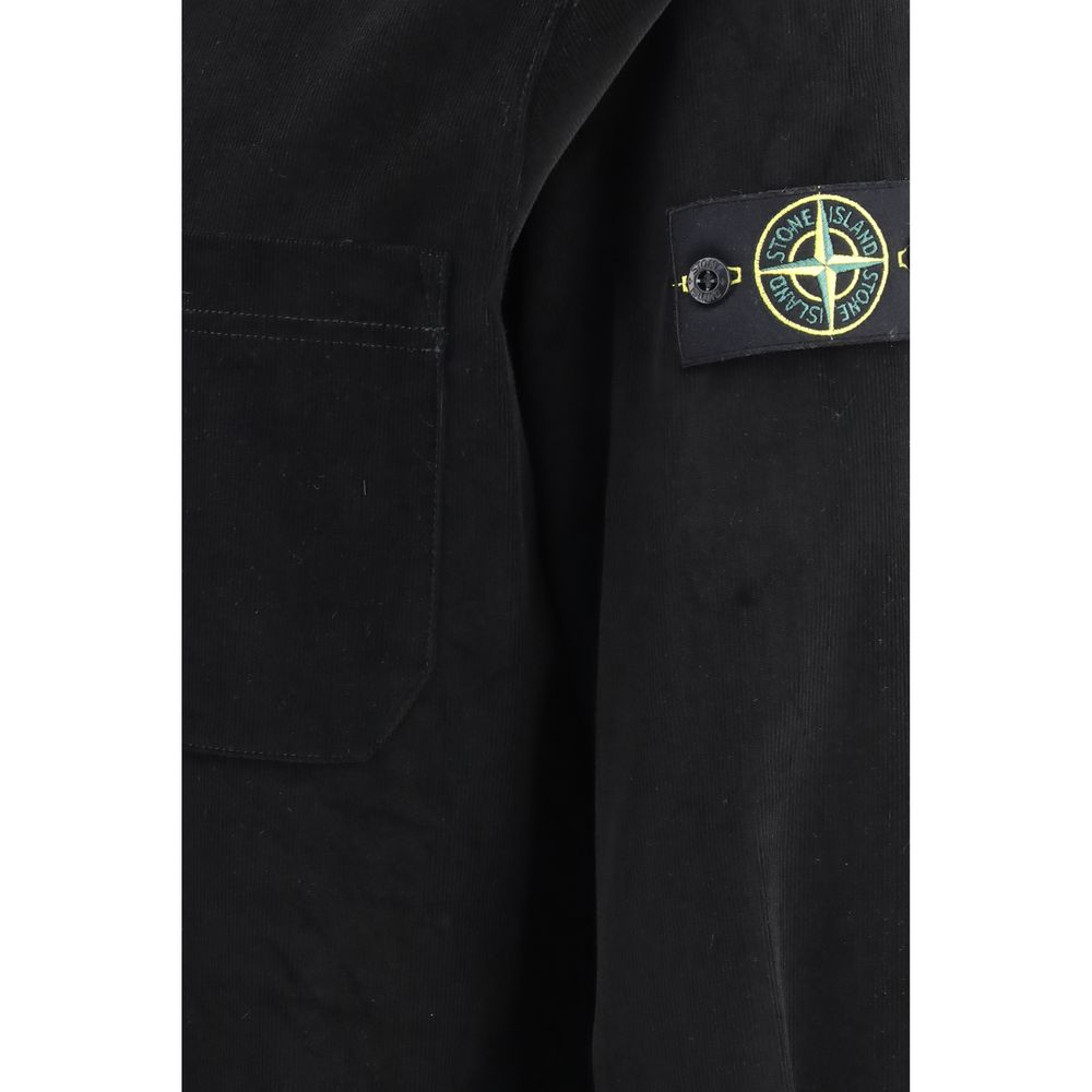 Stone Island Black Cotton Dress Shirt