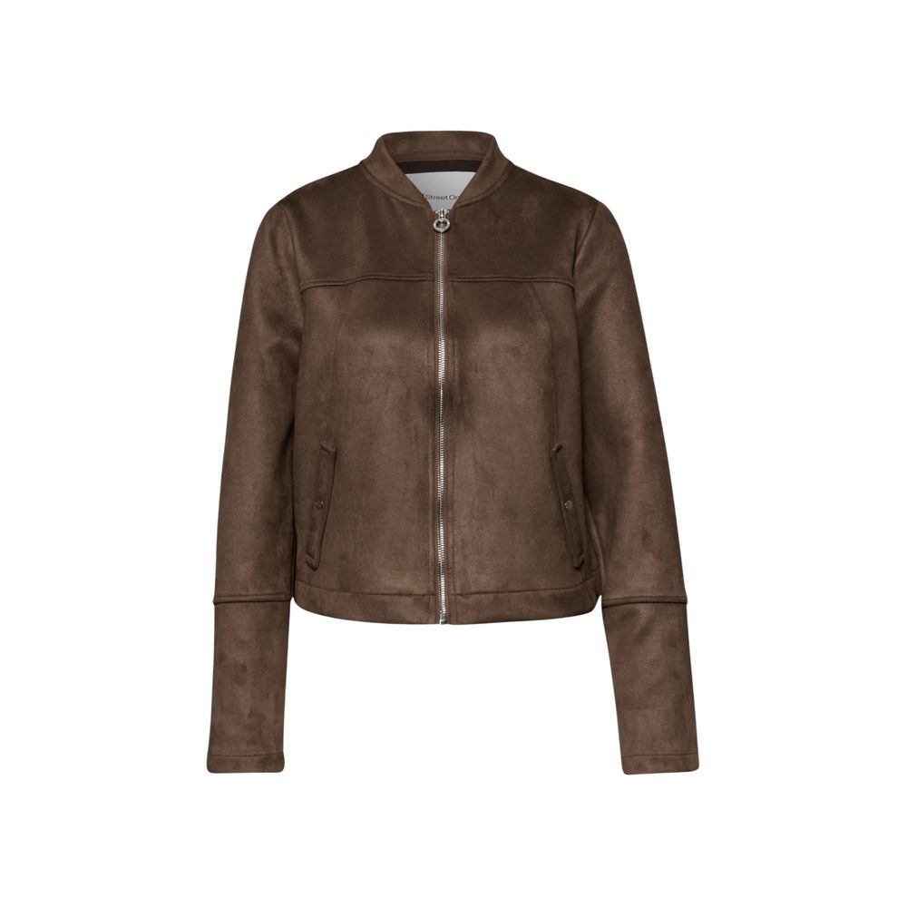 Street One Brown Polyester Bomber